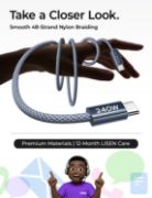 Picture of LISEN 240W USB-C to USB-C Cable 2-Pack 2m Fast Charging Nylon Type C Cable for iPhone 17–15, MacBook, Samsung S25