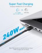 Picture of Anker 240W USB-C to USB-C Cable 2-Pack 1.8M Fast Charging Cord for iPhone 17/16/15 & More