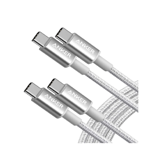 Picture of Anker USB-C to USB-C Cable 2-Pack 1.8M Nylon 60W Fast Charging for iPhone 17/16/15, MacBook, iPad & Samsung