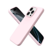 Picture of ORNARTO Slim Liquid Silicone Shockproof Case for iPhone 16 Pro 6.3” Anti-Scratch Soft Gel Cover Chalk Pink