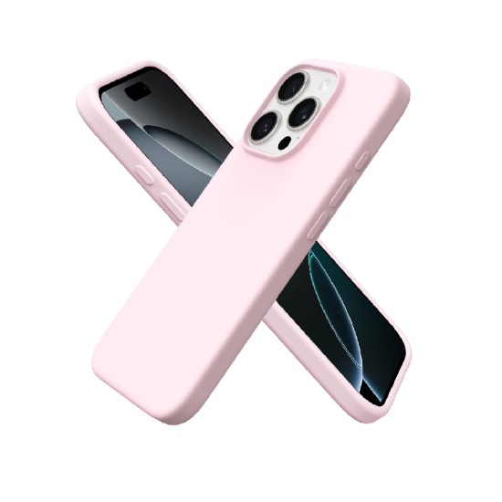 Picture of ORNARTO Slim Liquid Silicone Shockproof Case for iPhone 16 Pro 6.3” Anti-Scratch Soft Gel Cover Chalk Pink