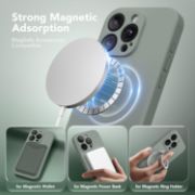 Picture of Magnetic iPhone 16 Pro Case 6.3" MagSafe Silicone Shockproof Full Camera & Screen Protection Calke Green