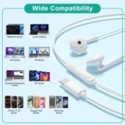 Picture of USB-C Headphones for iPhone 17/16/15, iPad, Samsung Galaxy, Pixel, MacBook, Wired Earbuds with Mic