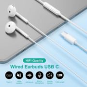 Picture of USB-C Headphones for iPhone 17/16/15, iPad, Samsung Galaxy, Pixel, MacBook, Wired Earbuds with Mic