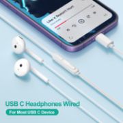 Picture of USB-C Headphones for iPhone 17/16/15, iPad, Samsung Galaxy, Pixel, MacBook, Wired Earbuds with Mic