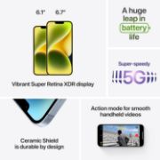 Picture of Apple iPhone 14, 256 GB, Yellow (Renewed)