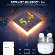 Picture of Ven-Dens  Wireless Bluetooth Earbuds for Honor 400 Series – In-Ear Earphones, Bluetooth 5.4, Touch Control, 3D Stereo Sound, White
