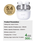Picture of Ven-Dens  Wireless Bluetooth Earbuds for Honor 400 Series – In-Ear Earphones, Bluetooth 5.4, Touch Control, 3D Stereo Sound, White