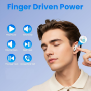 Picture of Ven-Dens  Wireless Bluetooth Earbuds for Honor 400 Series – In-Ear Earphones, Bluetooth 5.4, Touch Control, 3D Stereo Sound, White
